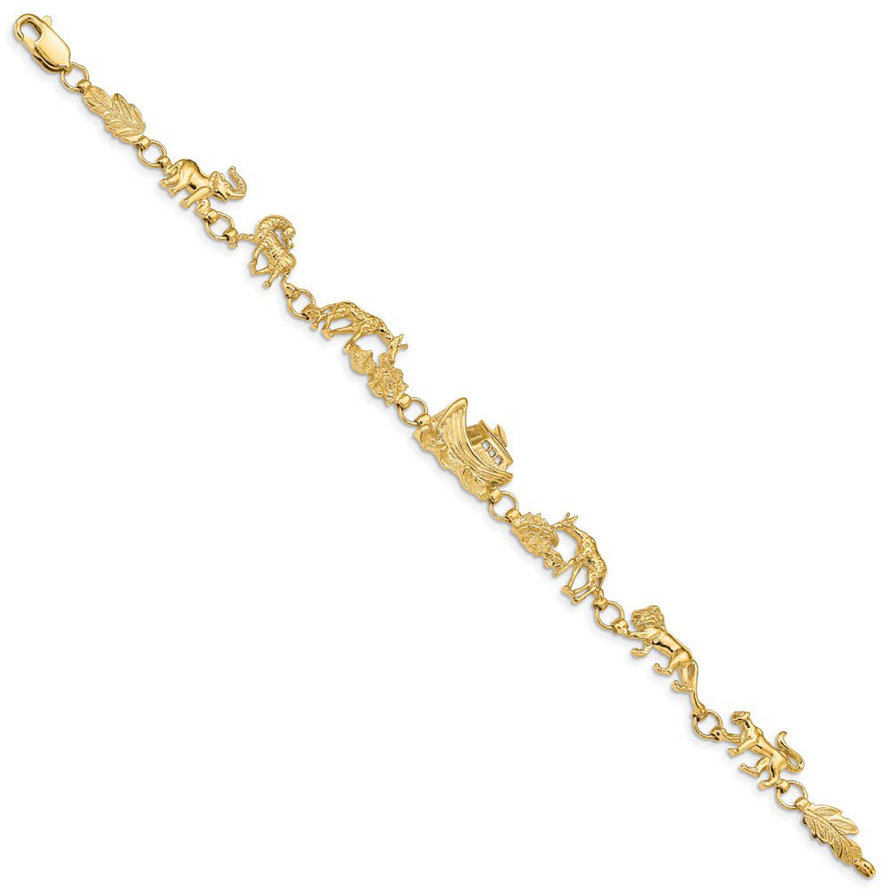 14k Yellow Gold Noah's Ark Bracelet
