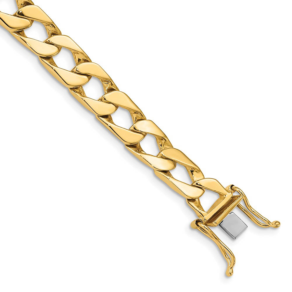 Men&#039;s 14k Yellow Gold, 8mm Fancy Link Chain Bracelet - 8 Inch