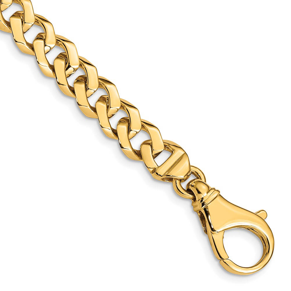 14k Yellow Gold, 8mm Fancy Chain Link Bracelet