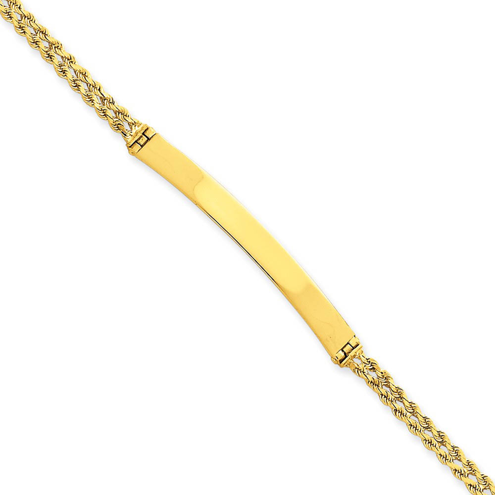 14k Yellow Gold Two Strand Rope I.D. Bracelet