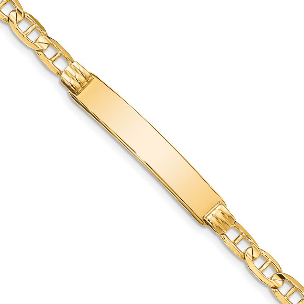 14k Yellow Gold Anchor Link I.D. Bracelet - 8 Inch