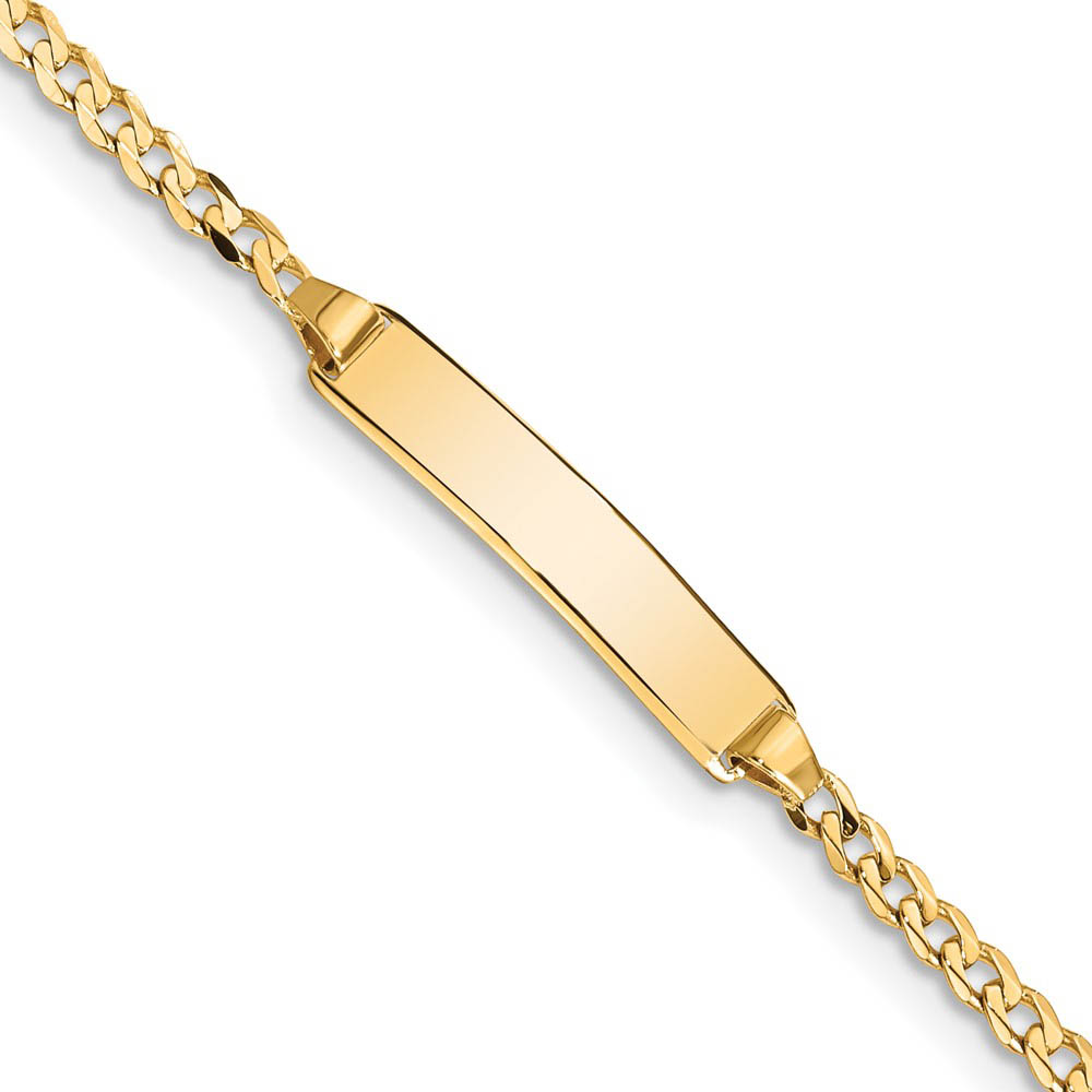 14k Yellow Gold Curb Link I.D. Bracelet