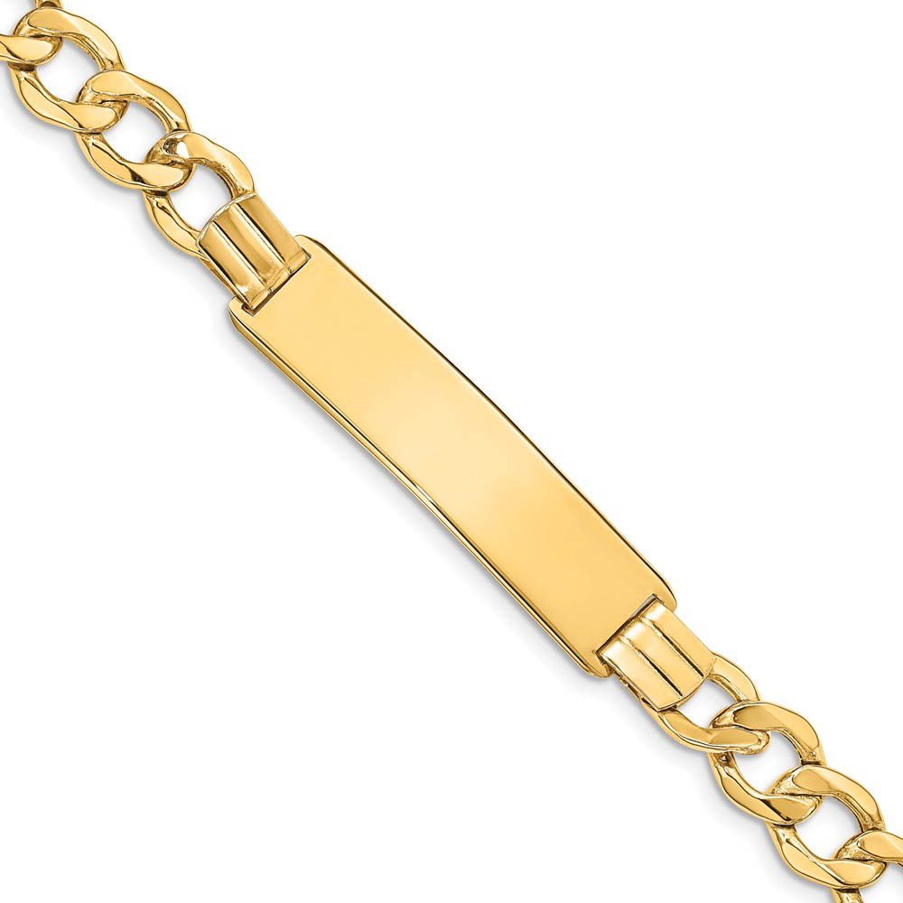 14k Yellow Gold Curb Link 8mm I.D. Bracelet