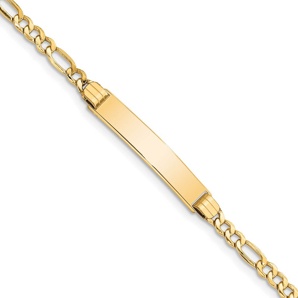 14k Yellow Gold Polished I.D. Bracelet - 7 Inch