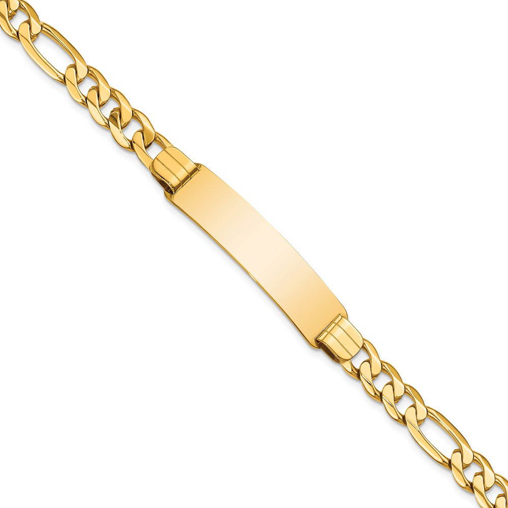 Men&#039;s 14k Yellow Gold Figaro I.D. Bracelet - 8 Inch