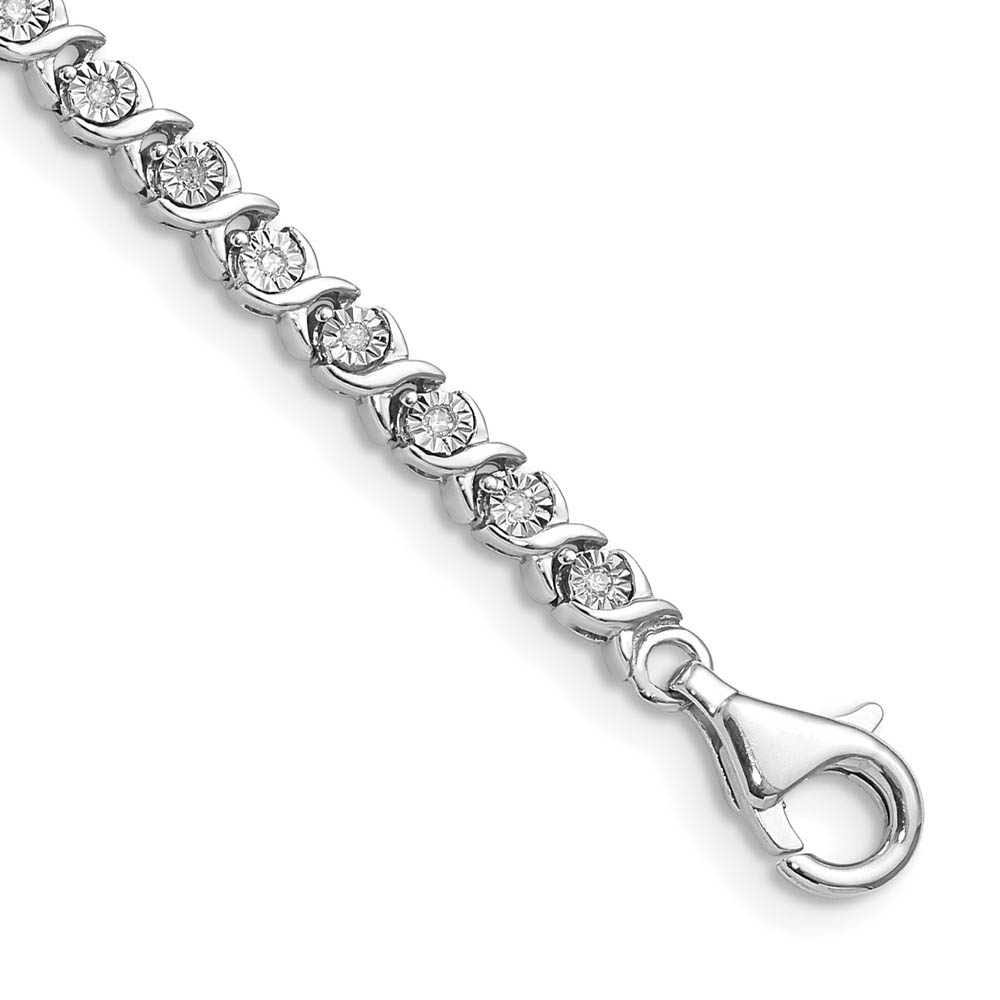 .5 Carat Hugs and Kisses Diamond Tennis Bracelet in Silver