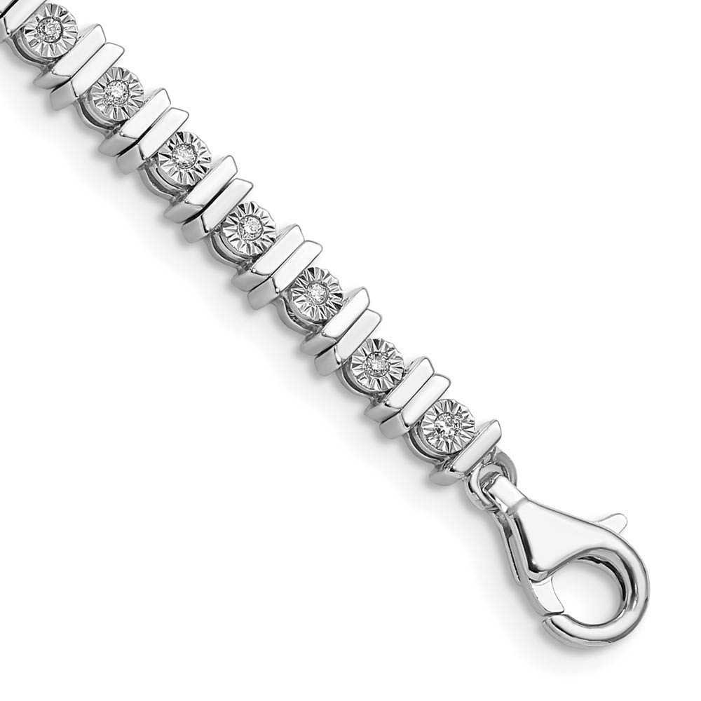 Classic Illusion Diamond Tennis Bracelet in Sterling Silver
