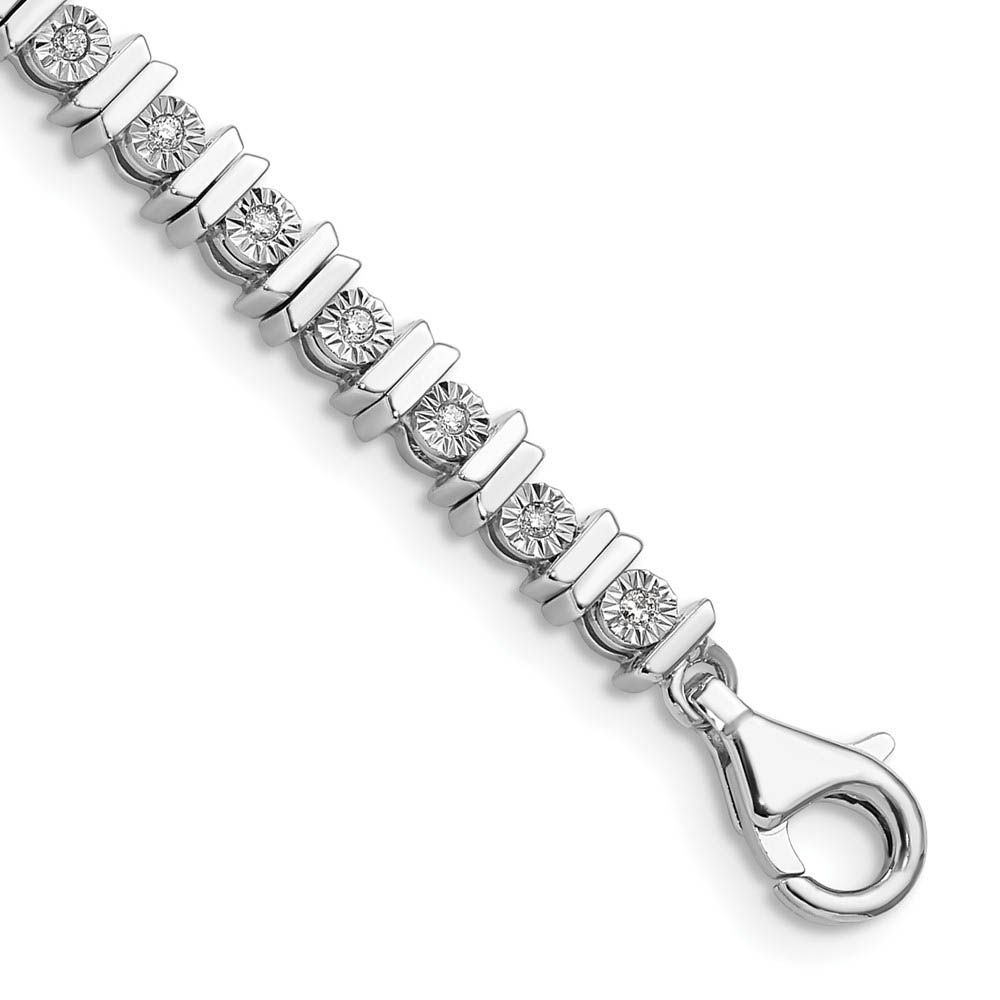 Classic Illusion Diamond Tennis Bracelet in Sterling Silver - 7 Inch