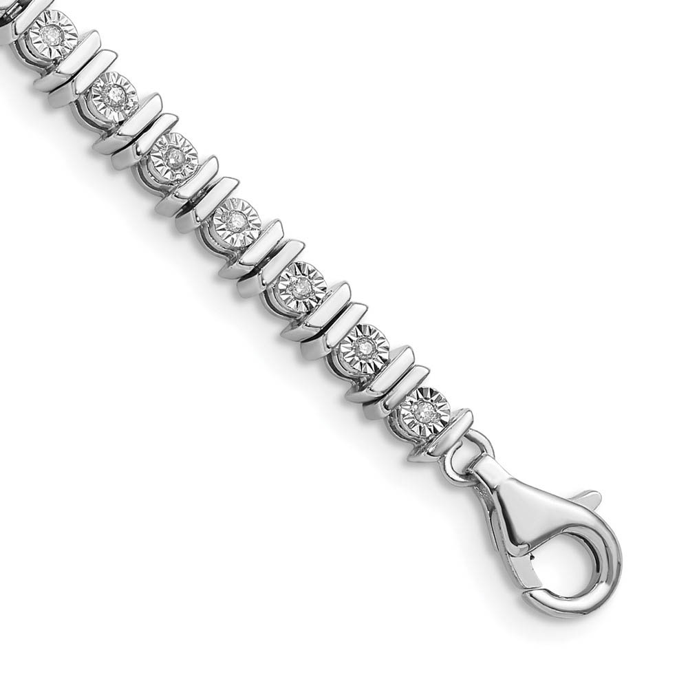 .50 Cttw Classic Illusion Diamond Tennis Bracelet in Silver