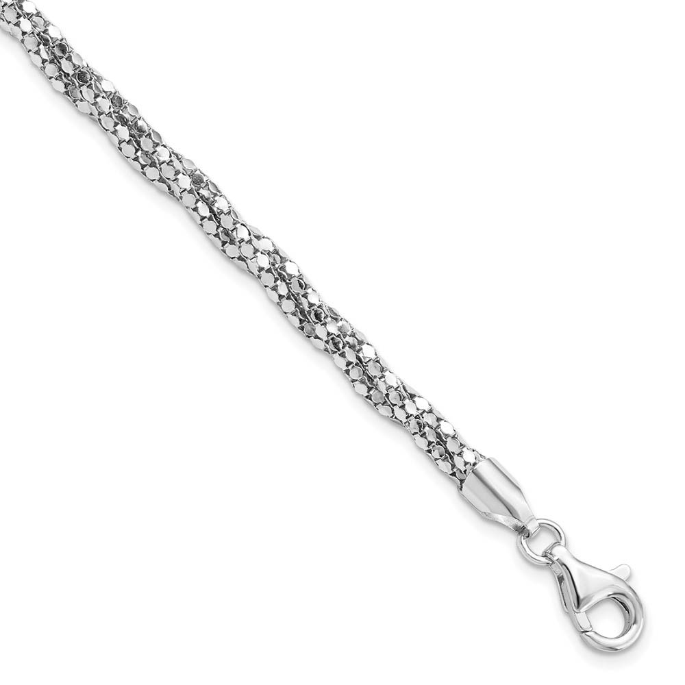 Sterling Silver 5mm Twisted Mesh Chain Bracelet