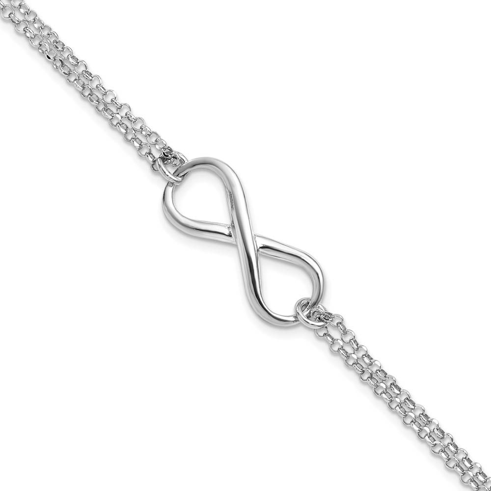 Sterling Silver Infinity Symbol Double Strand Bracelet