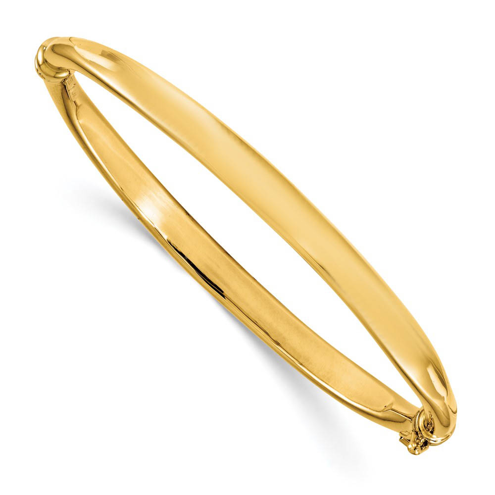 5.6mm 14k Yellow Gold Polished Hinged Bangle Bracelet