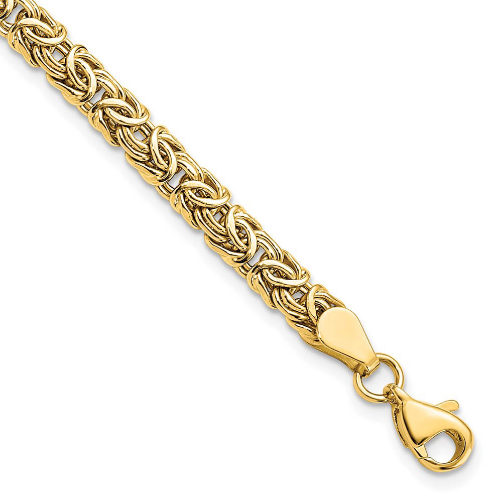 5mm Byzantine Chain Bracelet in 14k Yellow Gold
