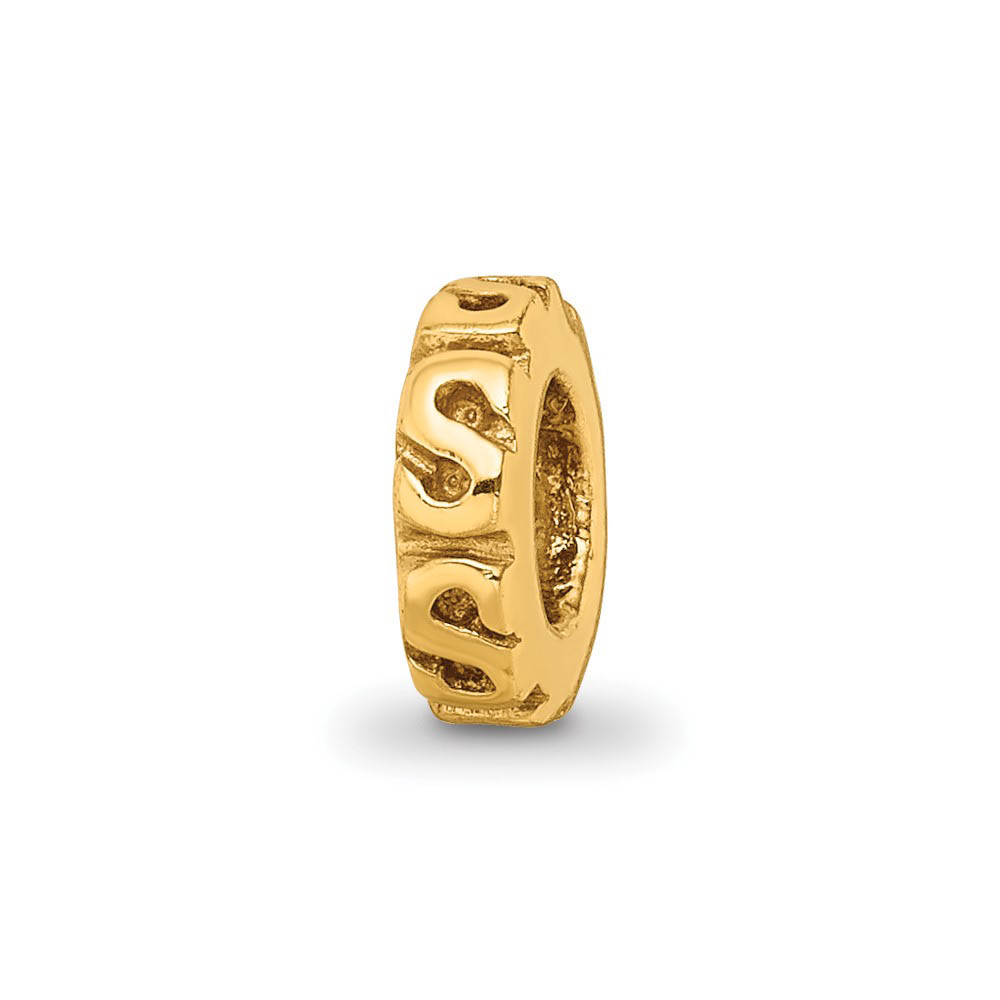 14k Yellow Gold Plated Sterling Silver Swirl Spacer Bead Charm