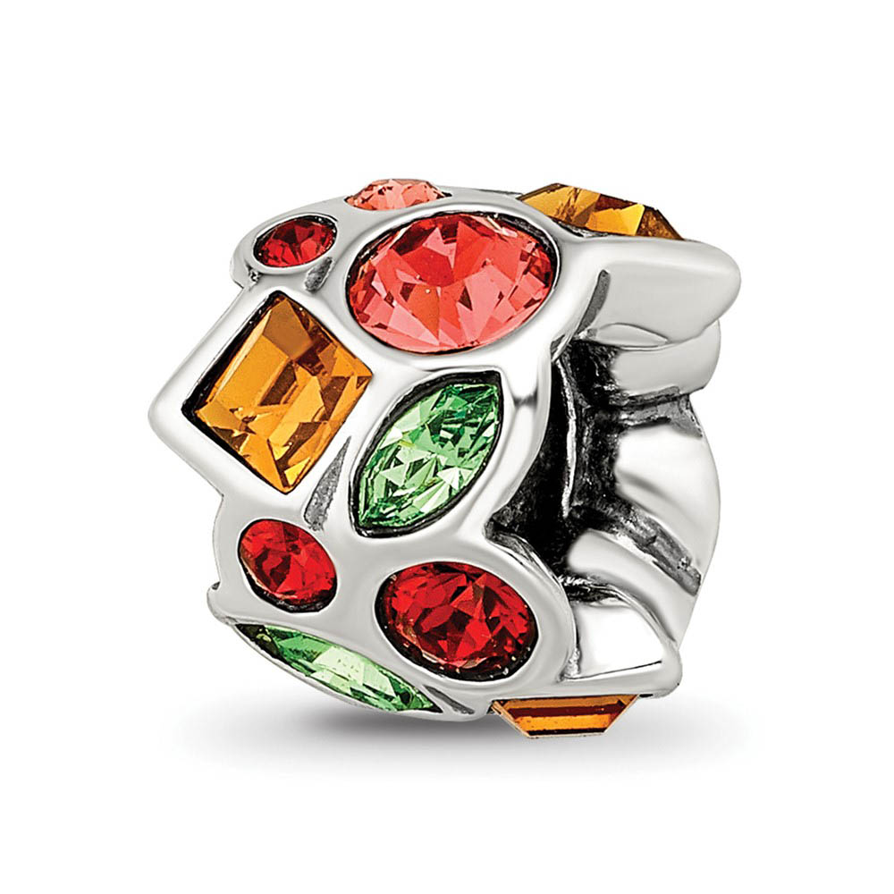 Sterling Silver with Multicolor Crystals Medley Bead Charm