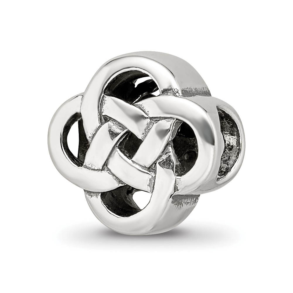 Sterling Silver Polished & Antiqued Celtic Knot Bead Charm