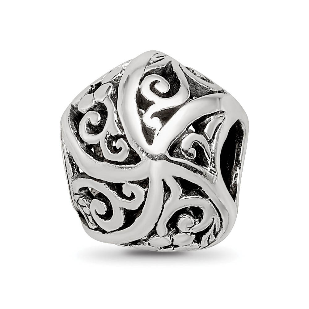Sterling Silver Vining Flower Bali Bead Charm