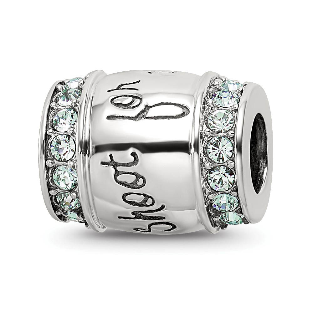 Sterling Silver & Crystals Shoot for The Moon Barrel Bead Charm