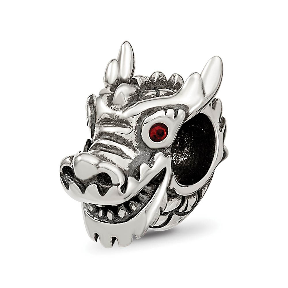 Sterling Silver Chinese New Year Dragon Head Bead Charm
