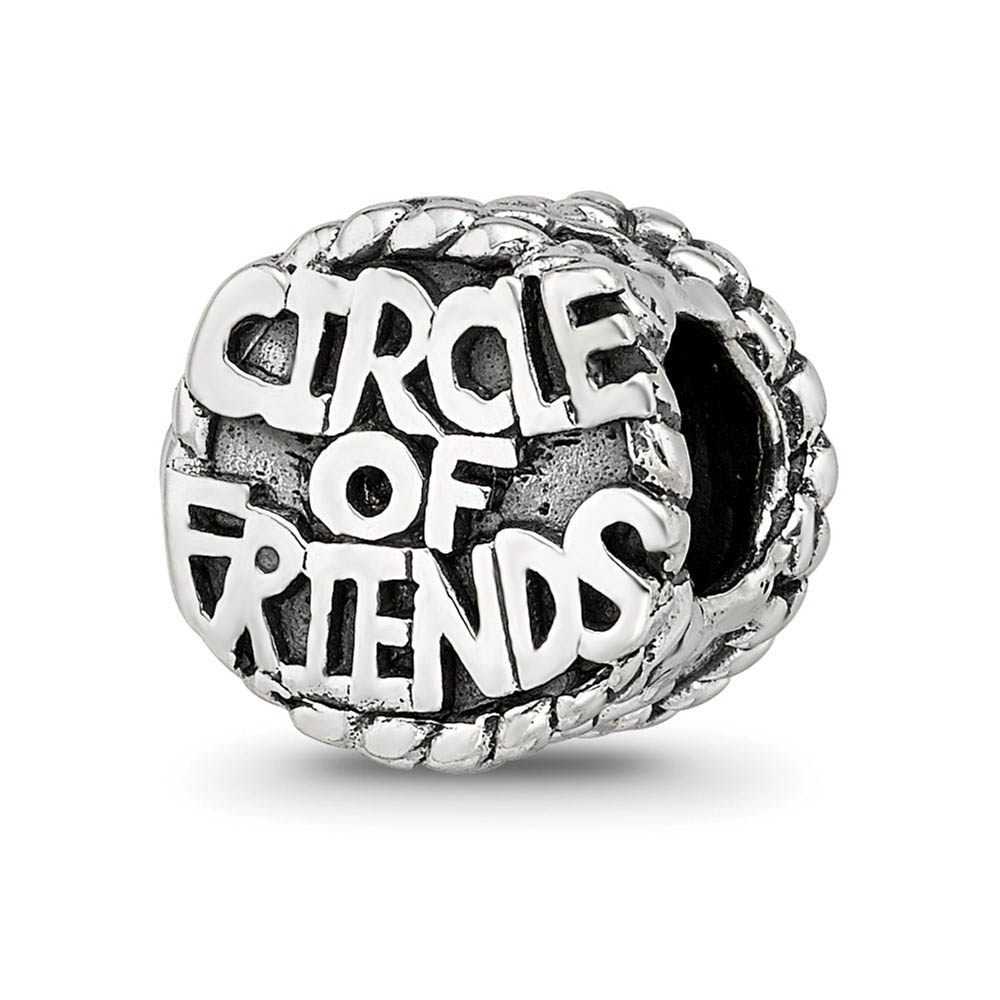 Circle of Friends Bead Charm in Antiqued Sterling Silver