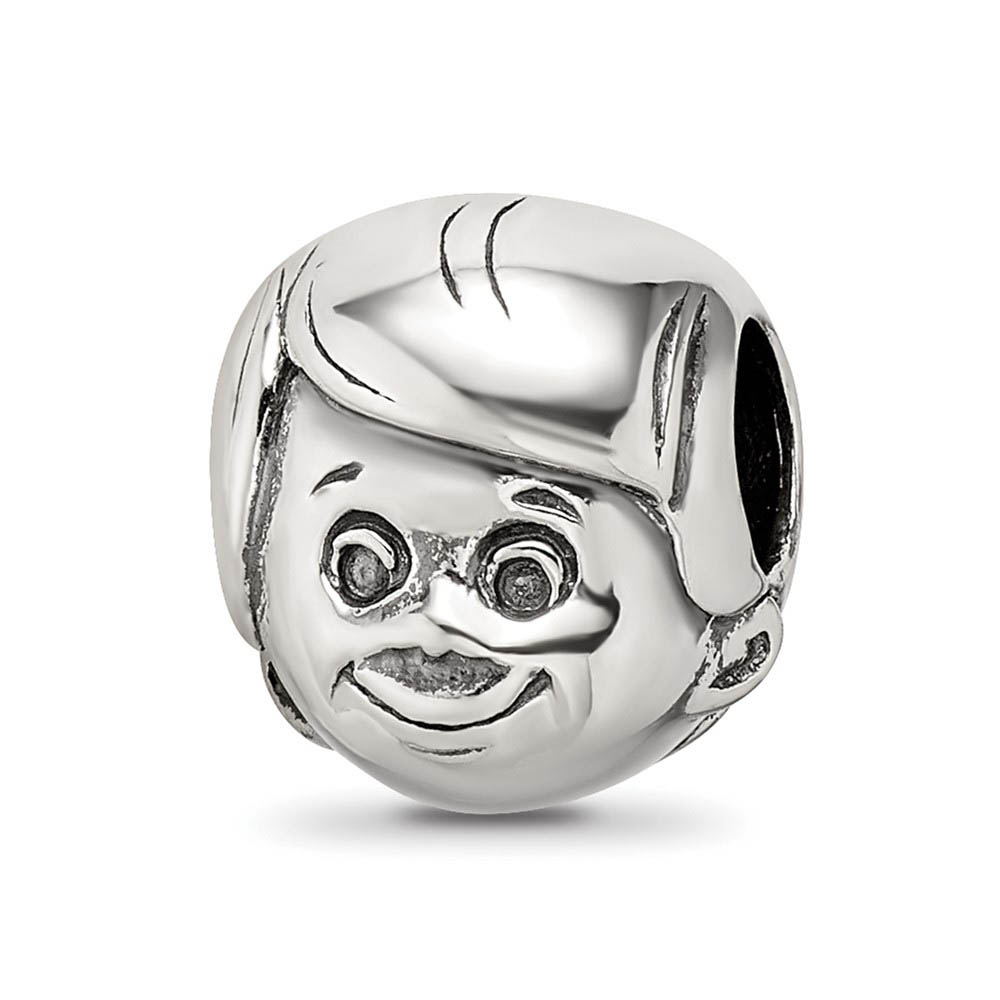 Sterling Silver Little Boy's Head Bead Charm