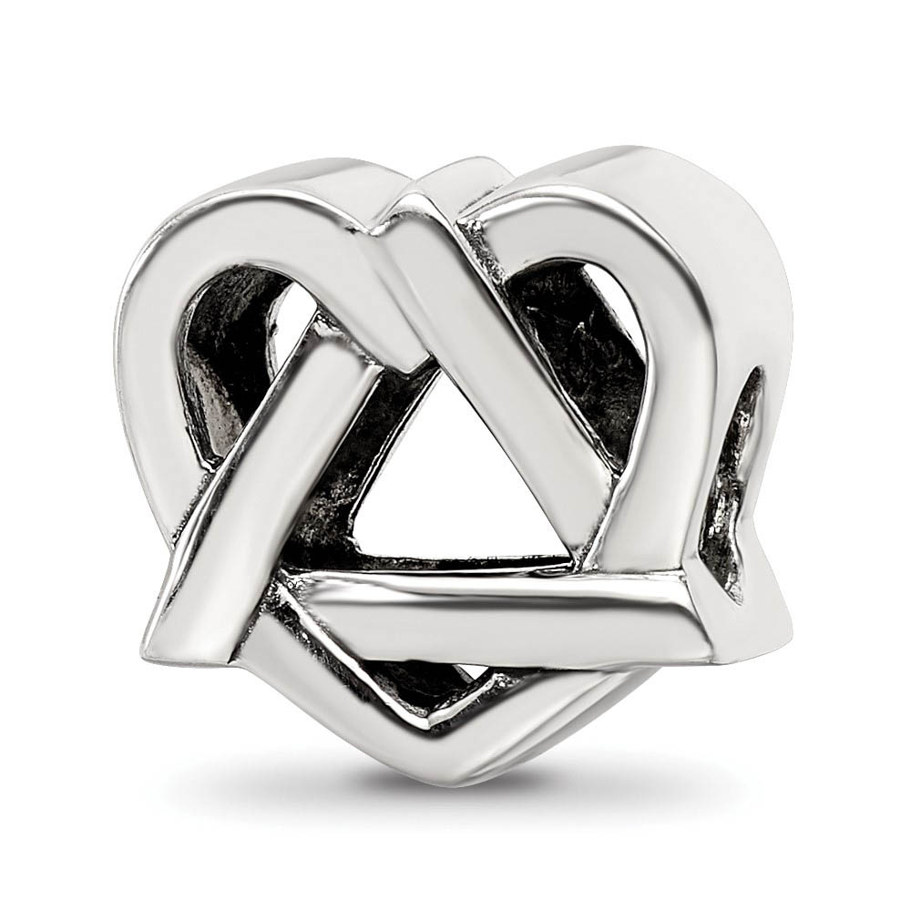 Adoption Symbol Bead Charm in Antiqued Sterling Silver