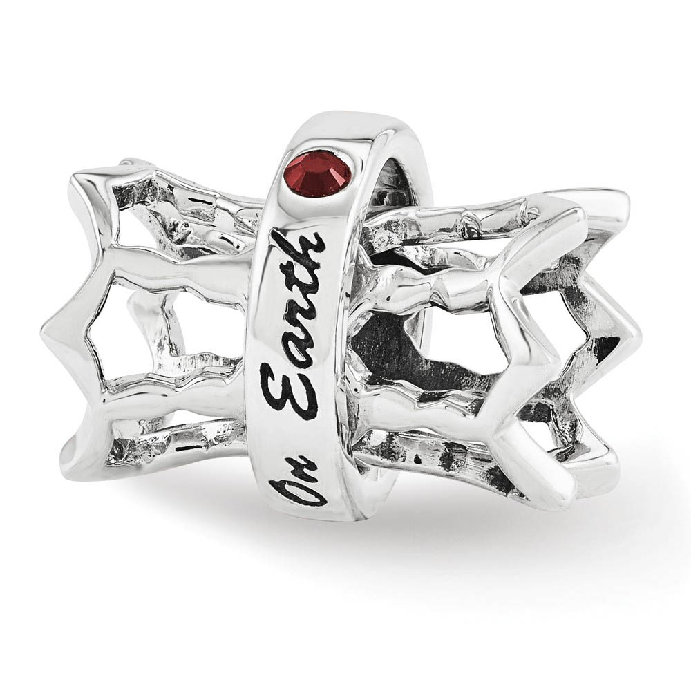Sterling Silver & Crystals Peace on Earth Spinner Bead Charm