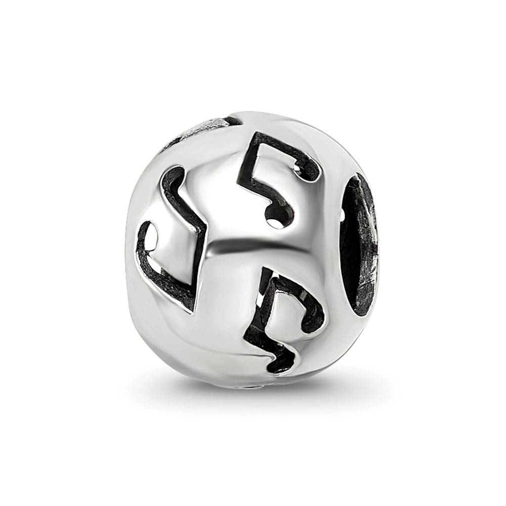 Sterling Silver Cutout Music Notes Bead Charm