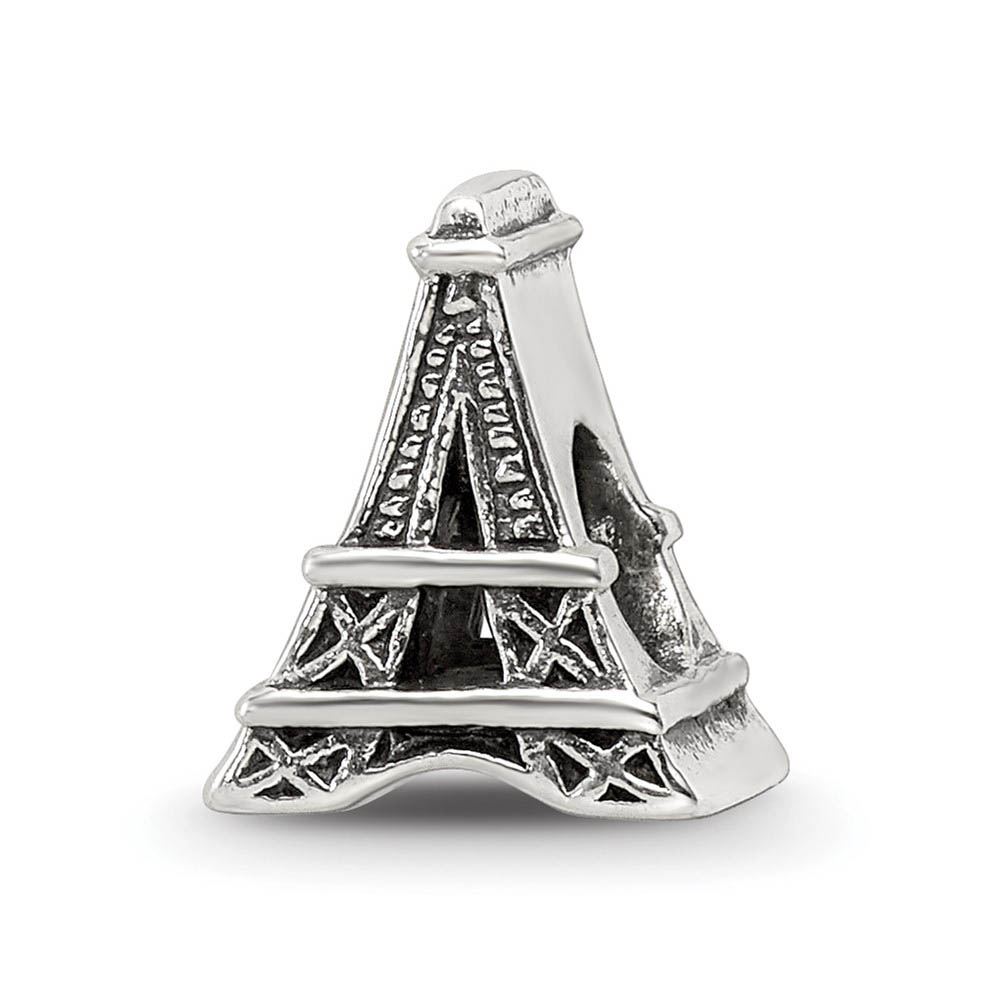 Eiffel Tower Bead Charm in Antiqued Sterling Silver
