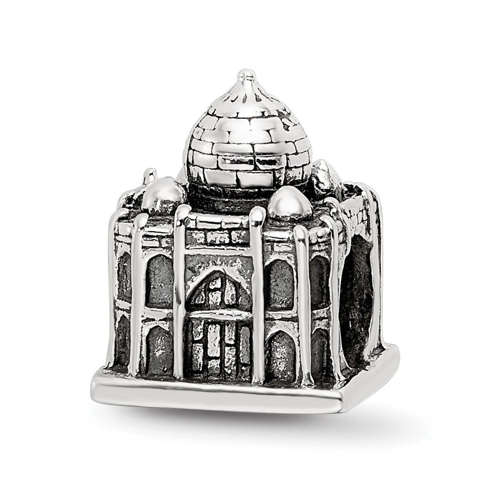 Antiqued Sterling Silver 3D Taj Mahal Bead Charm