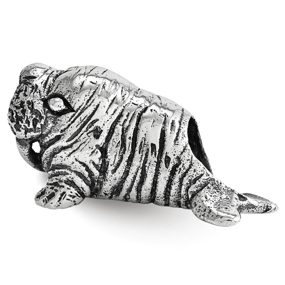 Antiqued Sterling Silver 3D Walrus Bead Charm