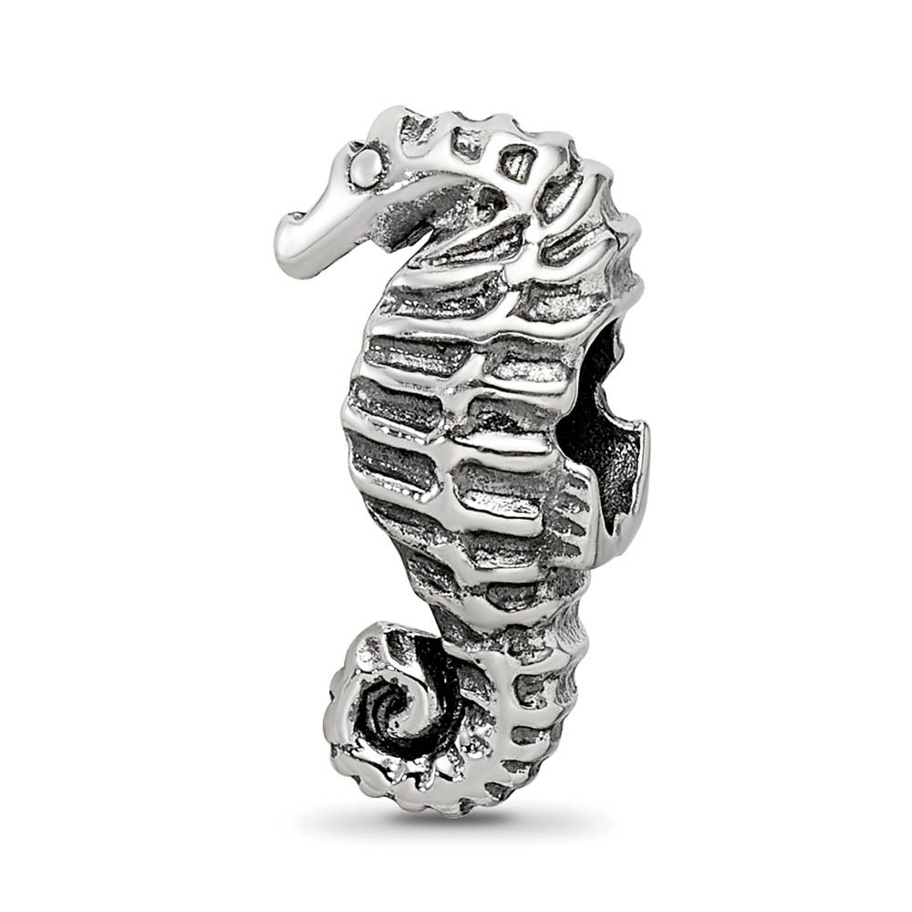 Antiqued Sterling Silver 3D Seahorse Bead Charm
