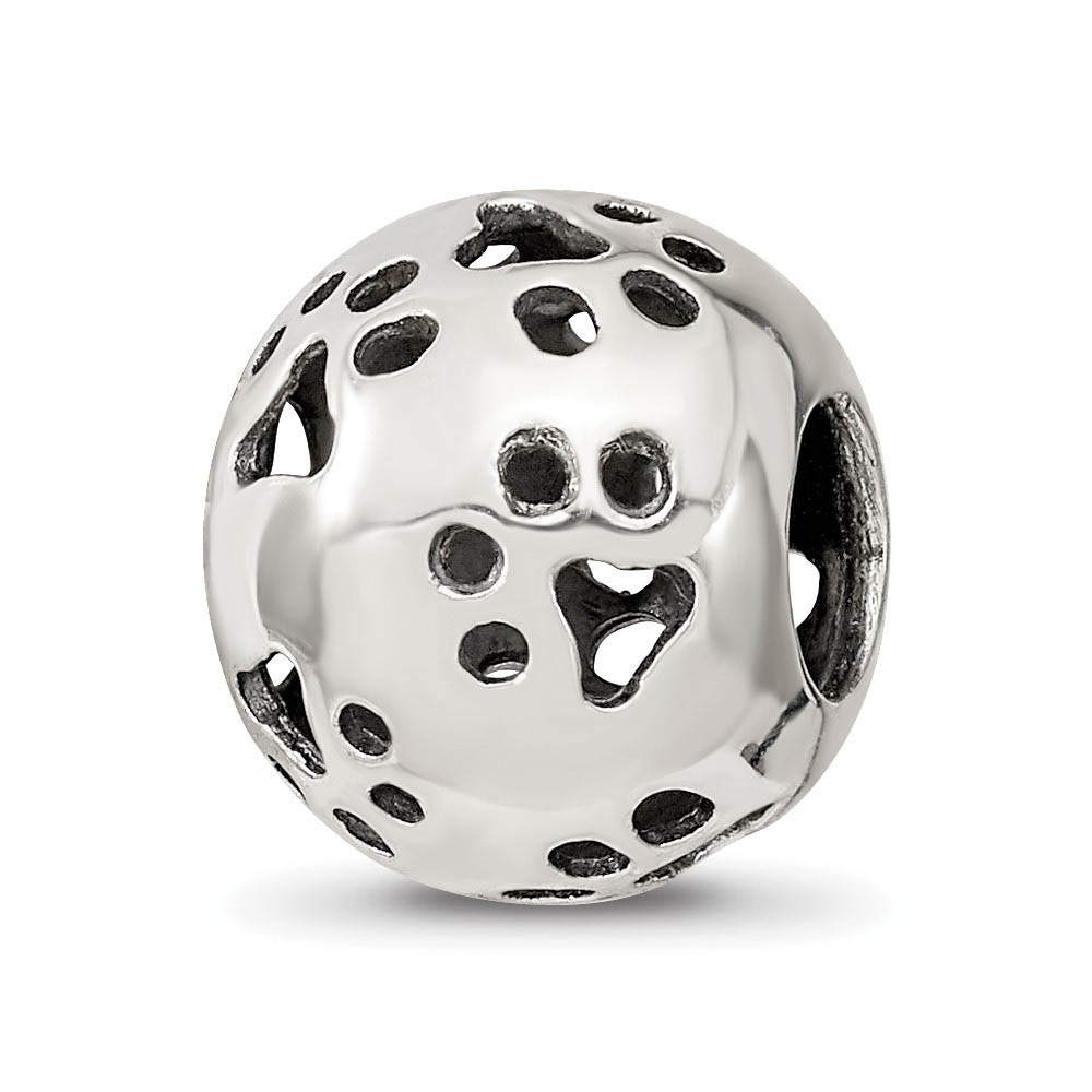 Sterling Silver Cutout Paw Prints Bead Charm