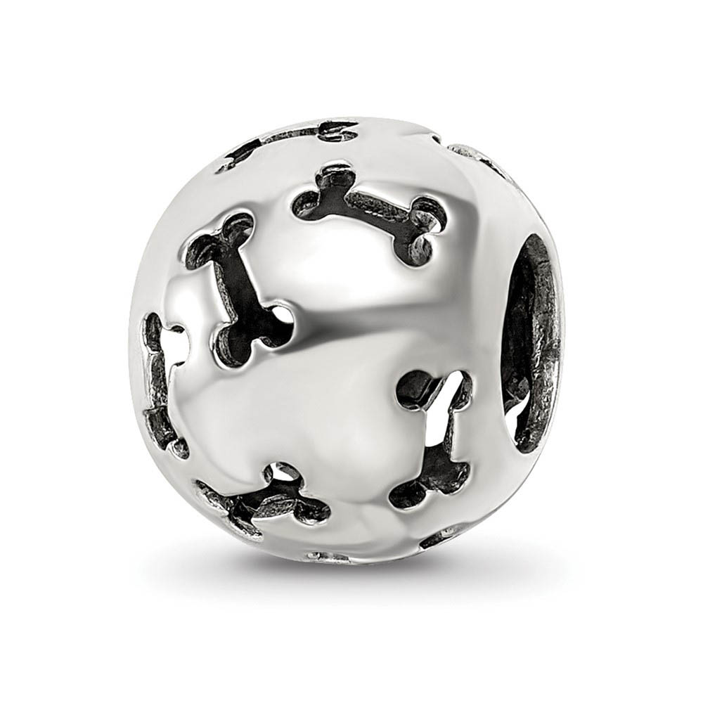Sterling Silver Cutout Dog Bone Bead Charm