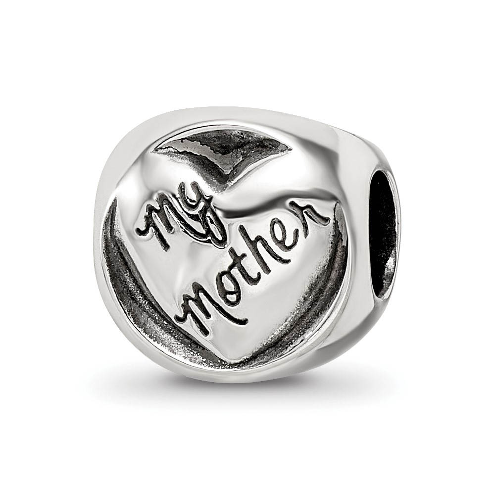Sterling Silver My Mother My Friend 3-Sided Trilogy Bead Charm