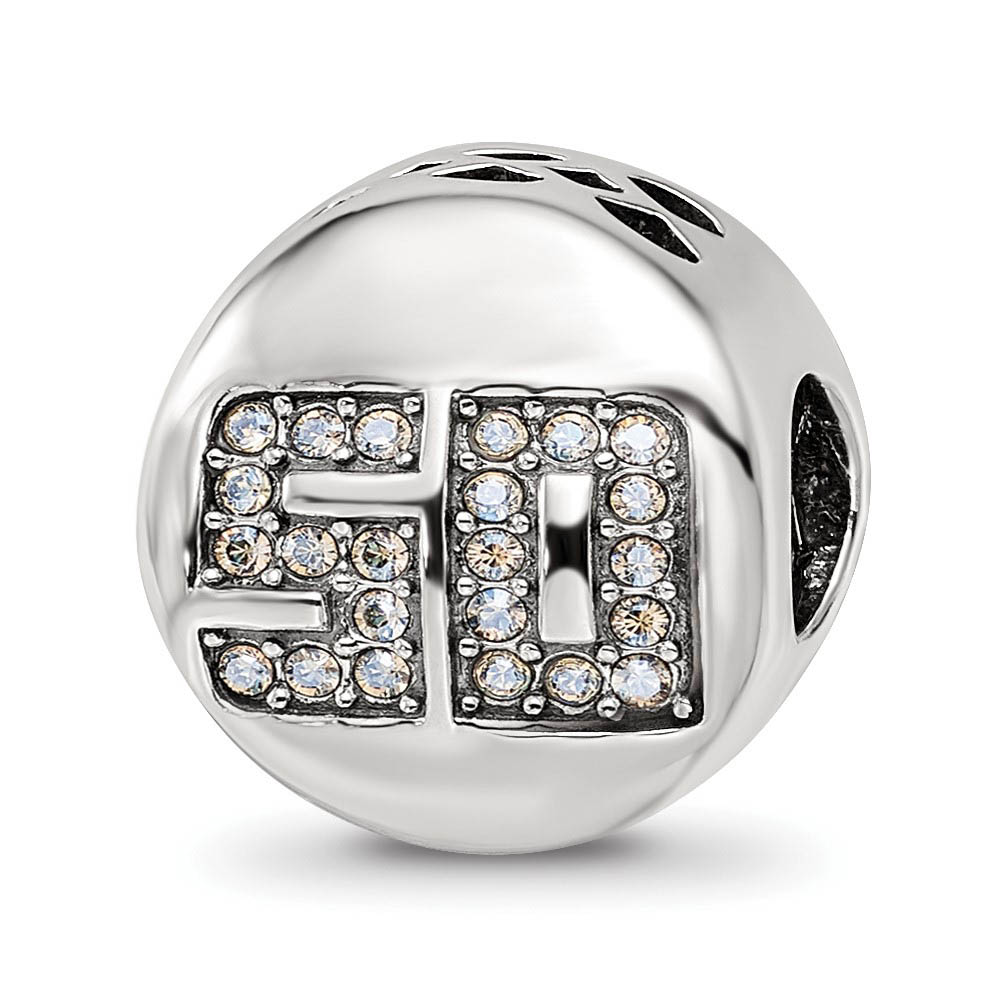 Sterling Silver with White Crystals Fantastic 50 Bead Charm