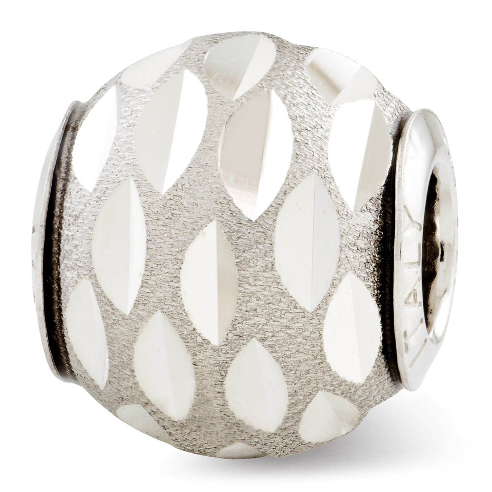 Textured & Diamond Cut Sterling Silver Bead Charm