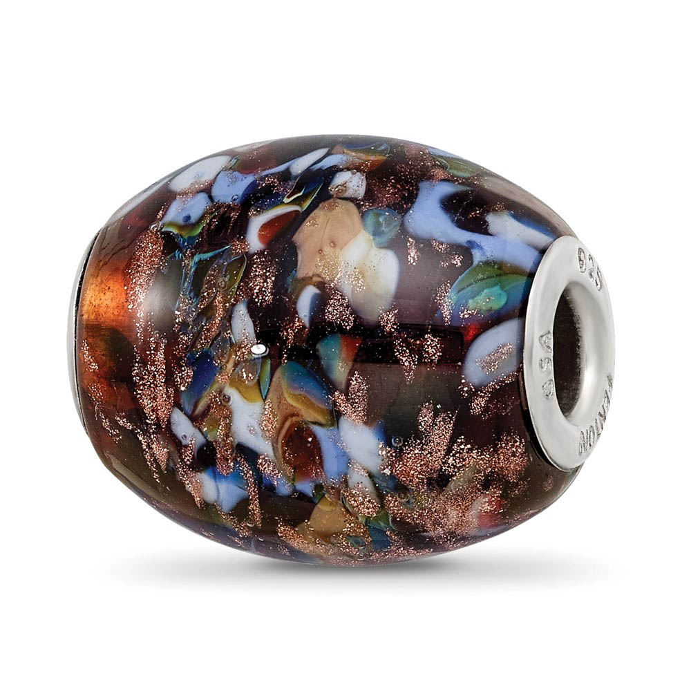 Fenton Multicolor Country Girl Glass & Sterling Silver Bead Charm