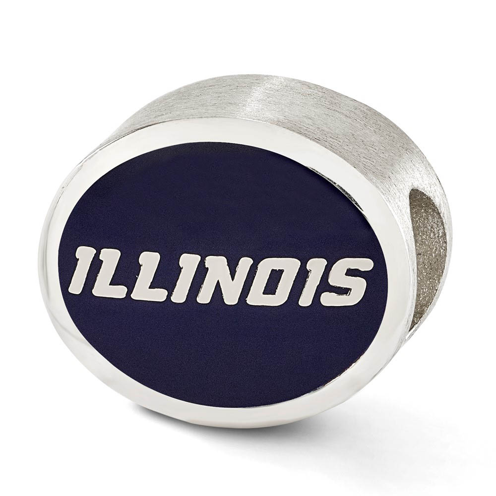 Sterling Silver & Enamel University of Illinois Collegiate Bead Charm