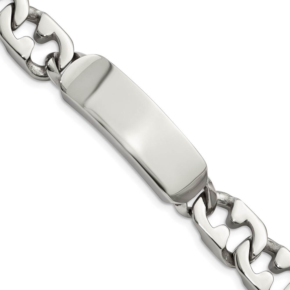 Men&#039;s 10mm Polished Stainless Steel Engravable I.D. Bracelet, 8.75 In.