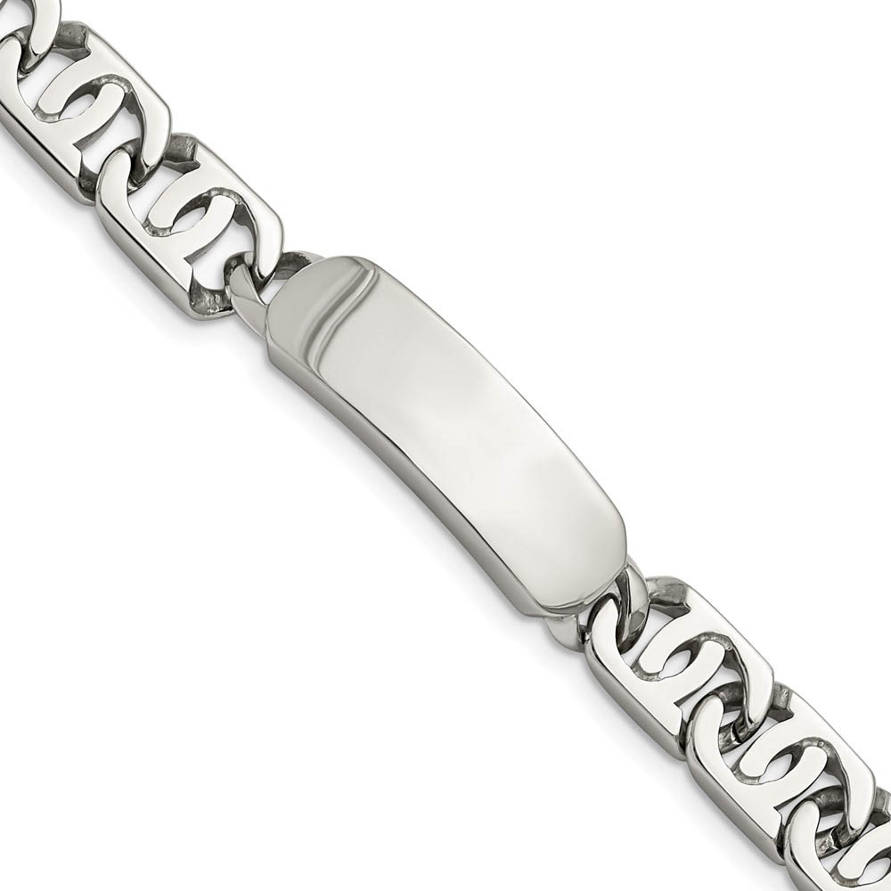 Men&#039;s 12mm Polished Stainless Steel Engravable I.D. Bracelet, 8.75 In.