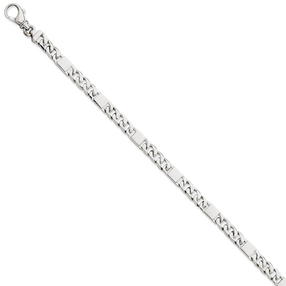 5.5mm 14k White Gold Polished Fancy Link Chain Bracelet