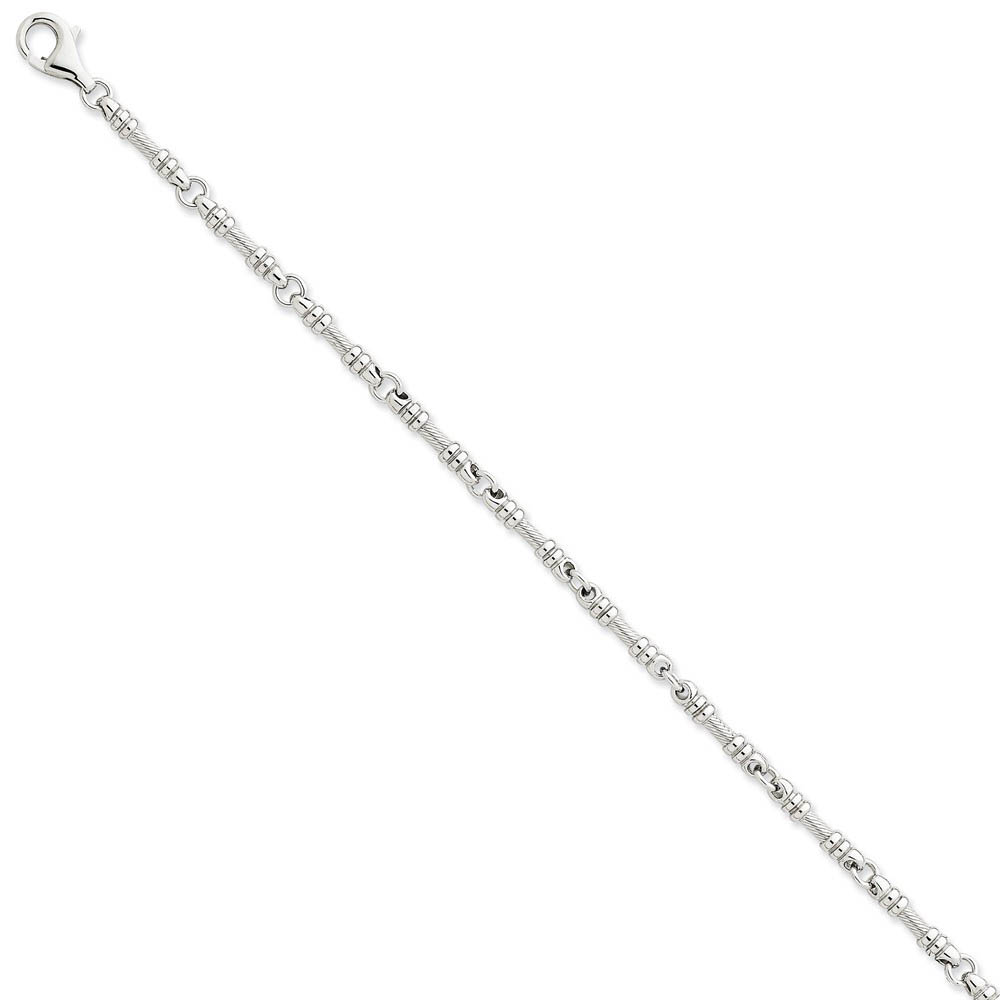 3.25mm 14k White Gold Fancy Link Chain Bracelet