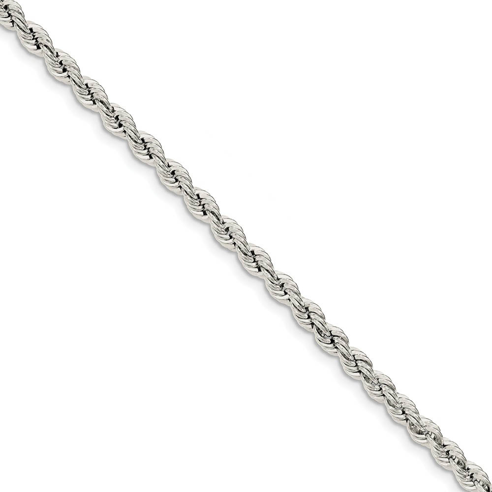 4.5mm Sterling Silver Solid Rope Chain Bracelet, 7 Inch