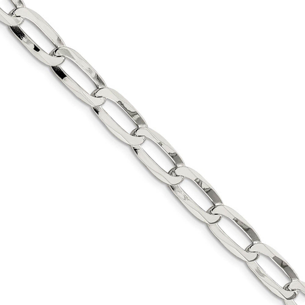 7.15mm Sterling Silver Open Oval Link Chain Bracelet