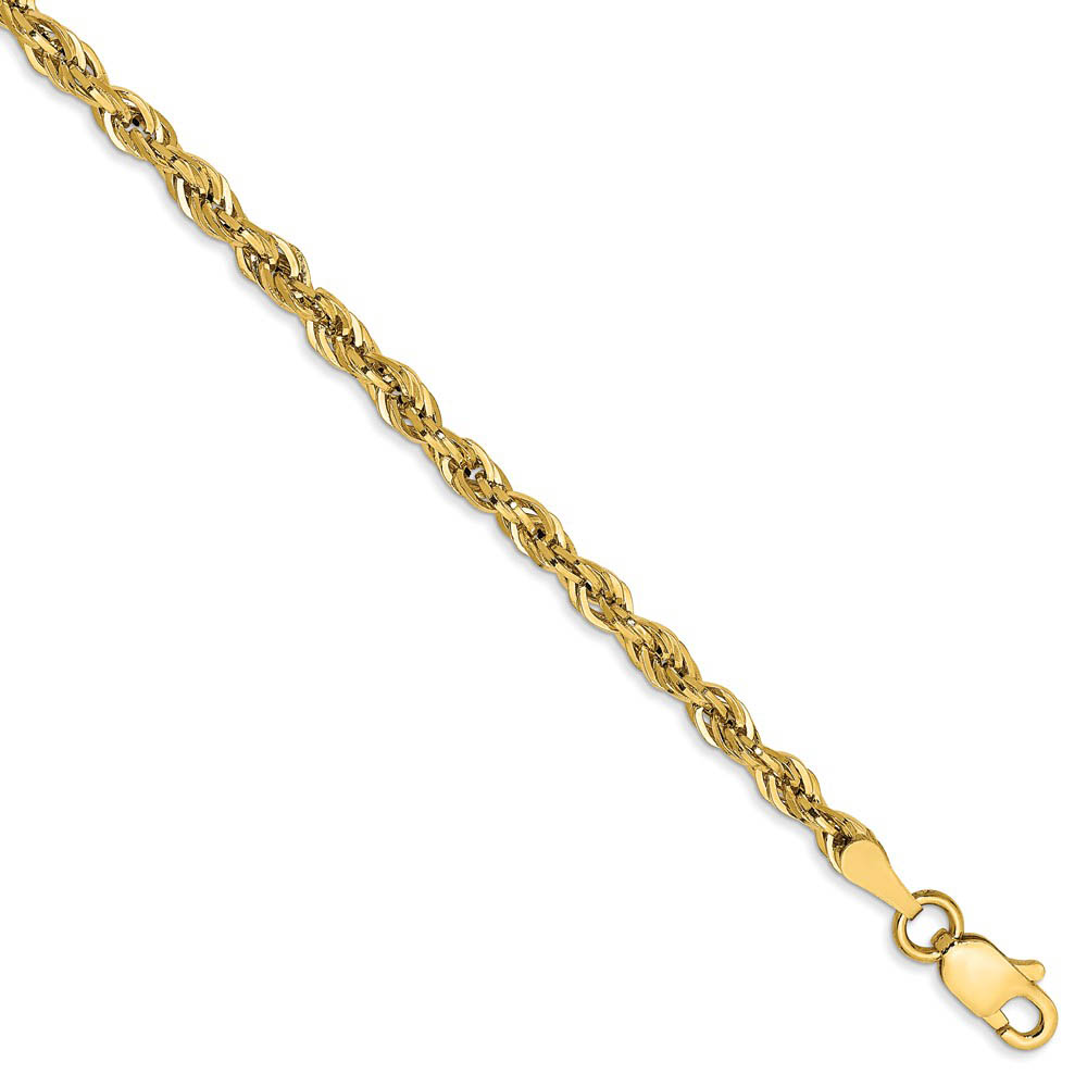 2.8mm Rope Chain Bracelet in 14k Yellow Gold