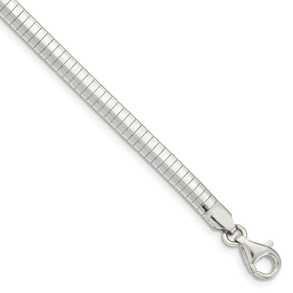 4mm Sterling Silver Polished Cubetto Chain Bracelet, 7 Inch