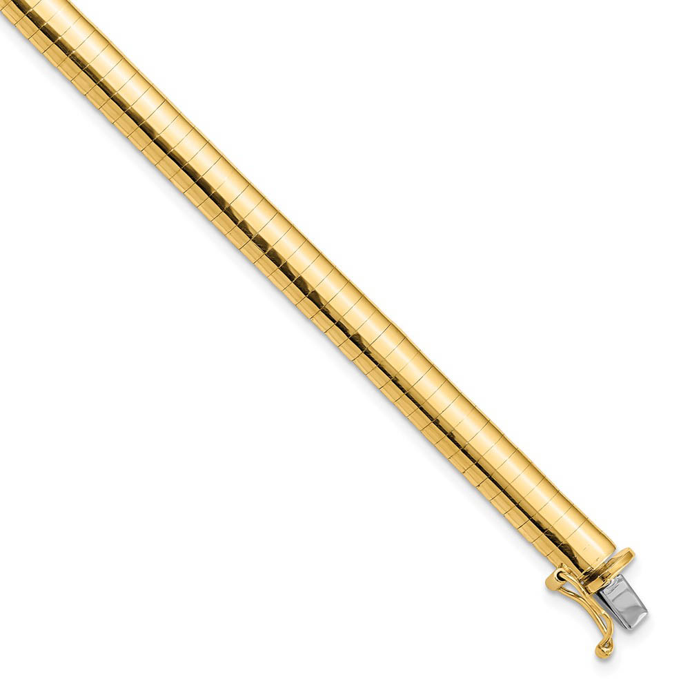 6mm Domed Omega Chain Bracelet in 14k Yellow Gold