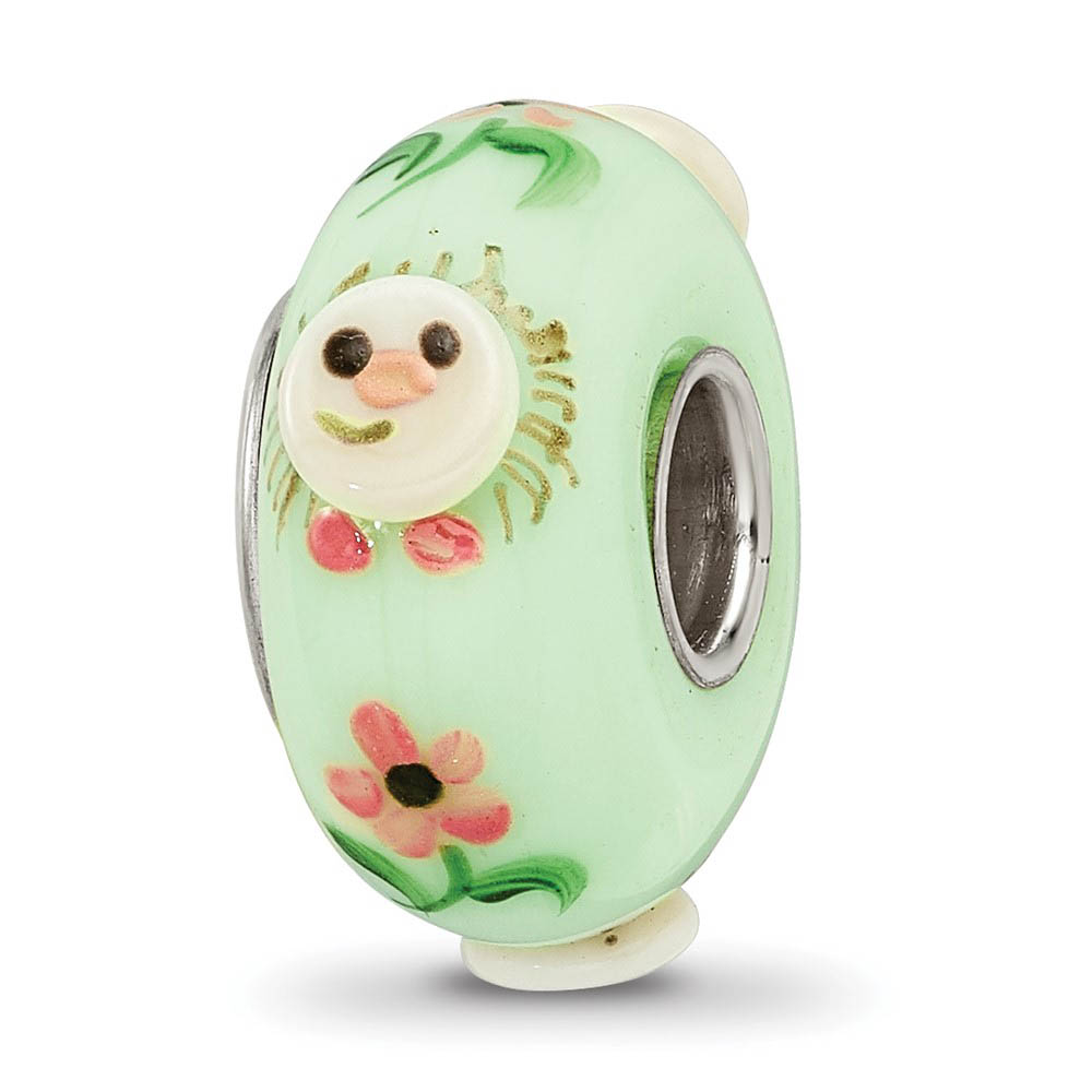 Fenton Sterling Silver Hattie Hedgehog 3D Glass Bead Charm