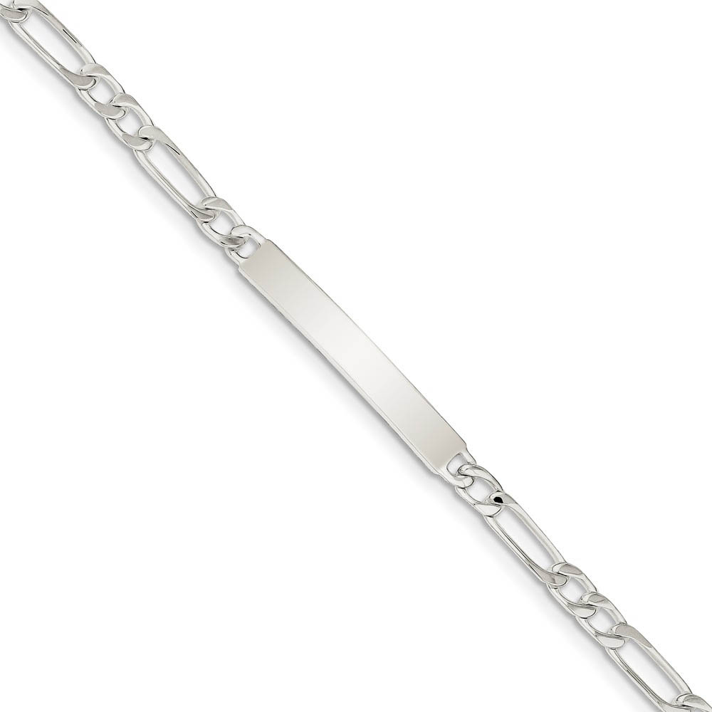 5mm Sterling Silver Women's Figaro I.D. Bracelet